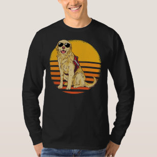 Cooler Vintager Golden Retriever Hund Walking Moti T-Shirt