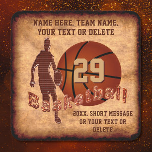 Cooler Vintager Look Personalisiert Basketballkleb Quadratischer Aufkleber
