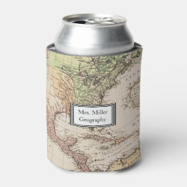 Cooler Vintager New World Map Geography Lehrer Dosenkühler