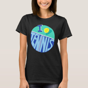 Cooler Vintager Stil I Liebe Tennis T-Shirt