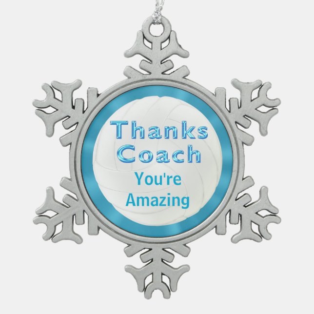 Cooler Volleyball-Coach-Geschenke dank Coach Ornam Schneeflocken Zinn-Ornament (Vorderseite)