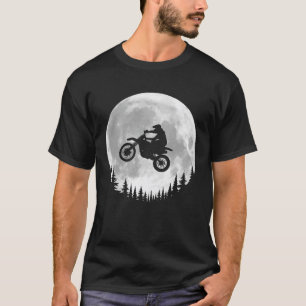 Cooler Vollmond Dirt Bike Motocross Reiter T-Shirt