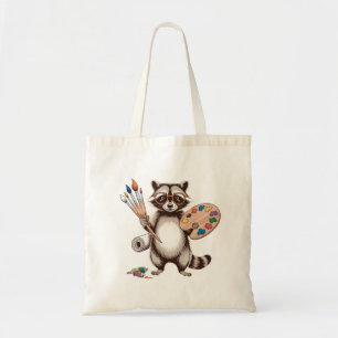 Cooler Waschbär-Maler-Illustration Tragetasche