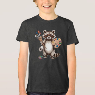 Cooler Waschbär-Maler-Illustration Tri-Blend Shirt