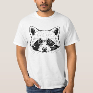 Cooler Waschbär mit Brille T-Shirt