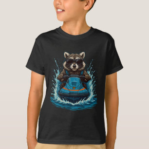 Cooler Waschbär mit Sonnenbrille Jet-Ski-Fahrer So T-Shirt