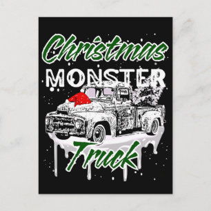 Cooler Weihnachts-Monstertruck Postkarte
