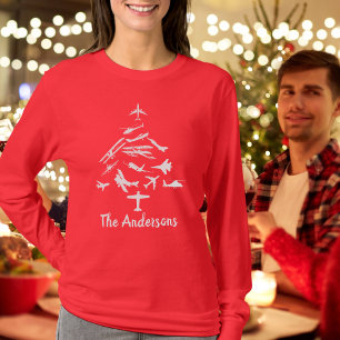 Cooler Weihnachtsbaum Flugzeug, Luftfahrt, Persona T-Shirt