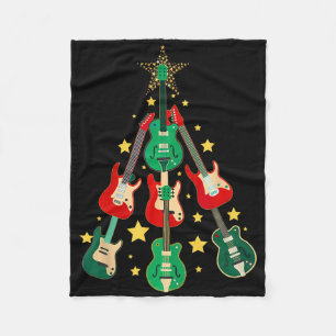 Cooler Weihnachtsbaum für Gitarrenliebhaber Weihna Fleecedecke