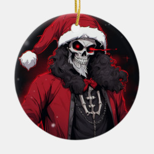Cooler Weihnachtsfeiertag - Saison Skull Santa Bon Keramik Ornament