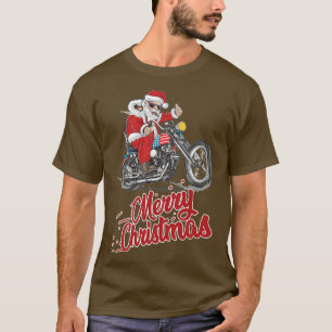 Cooler Weihnachtsmann auf einem Motorrad Frohe Wei T-Shirt