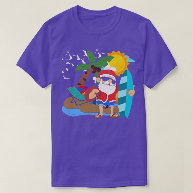 Cooler Weihnachtsmann aus Hawaii im Juli T-Shirt (Design vorne)