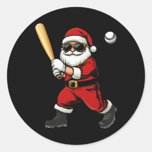 Cooler Weihnachtsmann Baseball Weihnachts-Baseball Runder Aufkleber