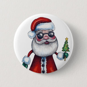 Cooler Weihnachtsmann Button