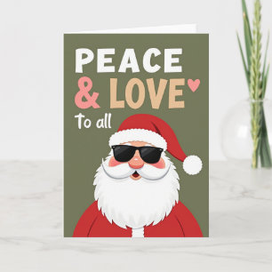 Cooler Weihnachtsmann Frieden Liebe Weihnachtskart Karte
