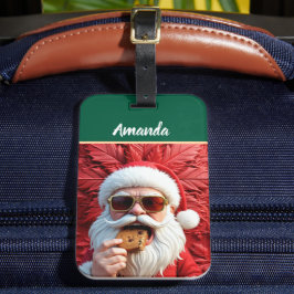 Cooler Weihnachtsmann Gepäckanhänger