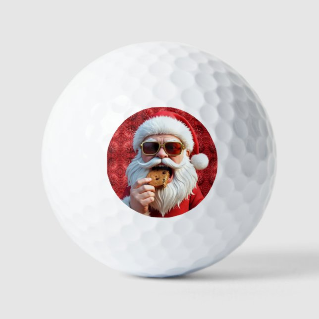Cooler Weihnachtsmann Golfball (Vorderseite)