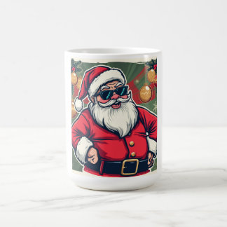 Cooler Weihnachtsmann mit trendigen Sonnenbrillen Kaffeetasse