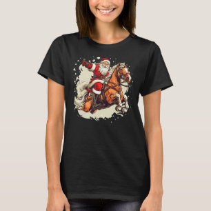 Cooler Weihnachtsmann mit Weihnachtspferd für die T-Shirt