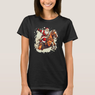 Cooler Weihnachtsmann mit Weihnachtspferd für die T-Shirt
