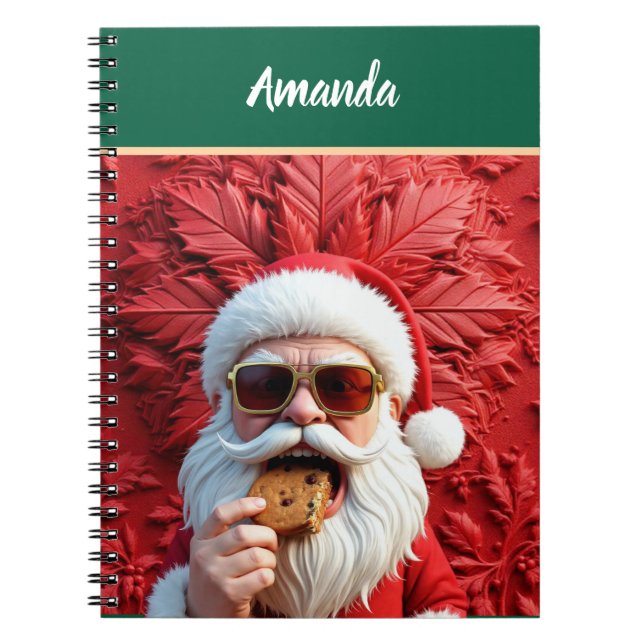 Cooler Weihnachtsmann Notizblock (Vorderseite)