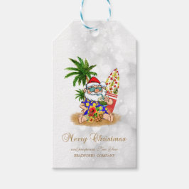 Cooler Weihnachtsmann, Palm Tree, Beach Bokeh Geschenkanhänger