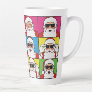 Cooler Weihnachtsmann Pop Art mit Sonnenbrille Milchtasse