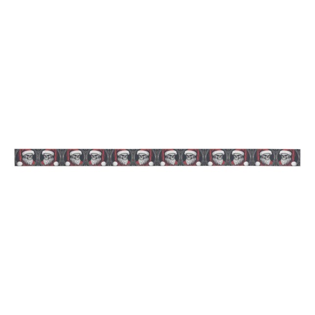 Cooler Weihnachtsmann Ripsband (Vorderseite)
