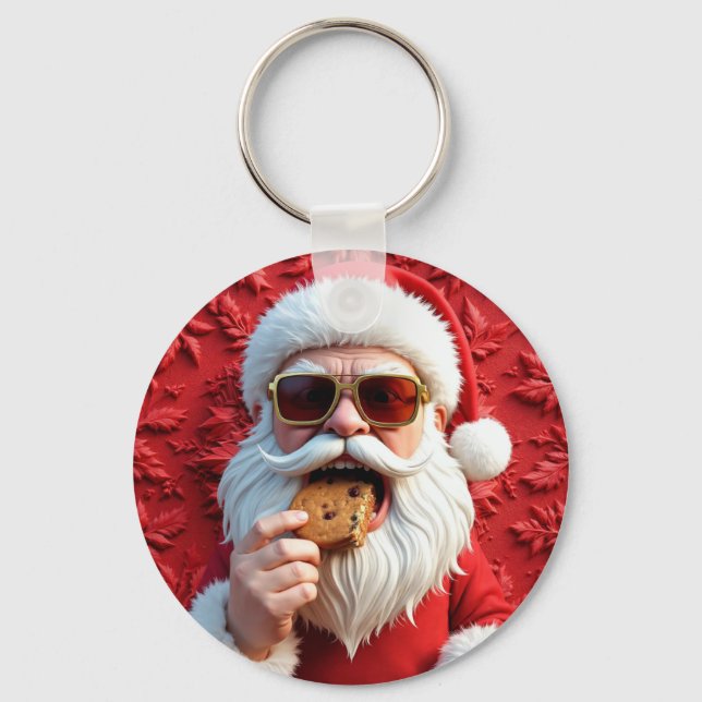 Cooler Weihnachtsmann Schlüsselanhänger (Vorderseite)