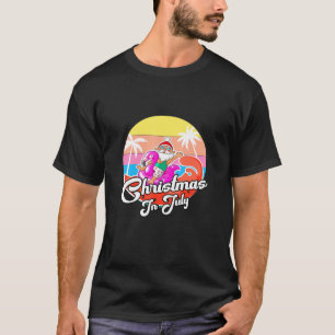 Cooler Weihnachtsrieg Rosa Flamingo Weihnachten im T-Shirt