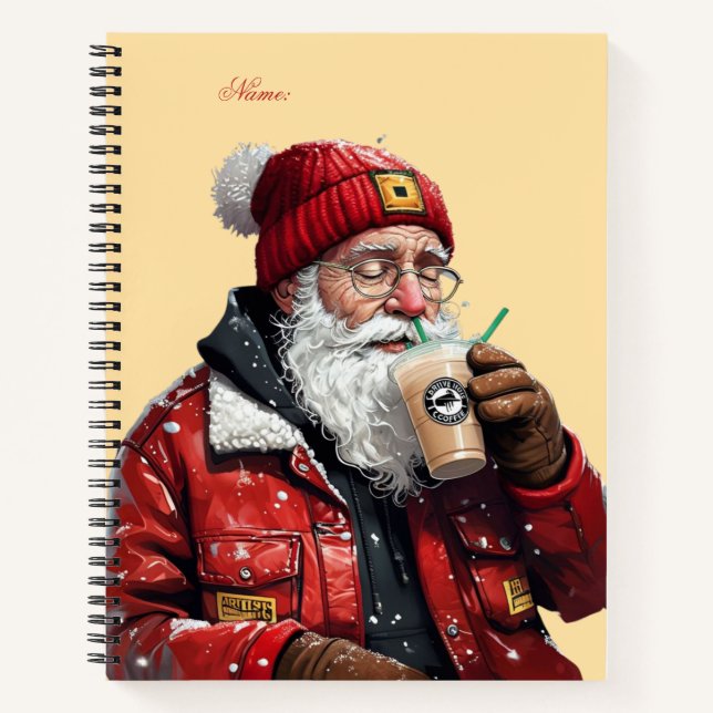 Cooler Weihnachtstrinker Weihnachten Notizbuch (Vorderseite)