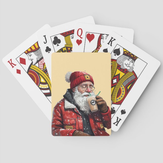 Cooler Weihnachtstrinker Weihnachten Spielkarten (Rückseite)