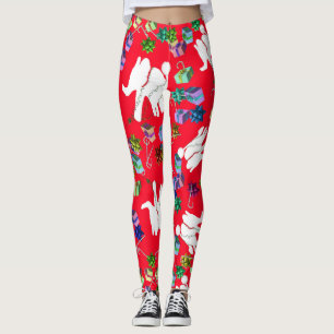 Cooler weißer Elefant Weihnachtsgeschenk Leggings