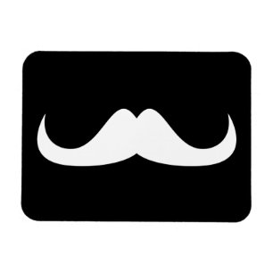 Cooler weißer Handlebar-Schnurrbart auf schwarz Magnet