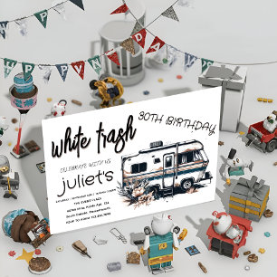 Cooler weißer Müll 30. Geburtstagseinladungen Einladung