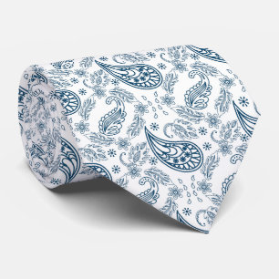 cooler, weißer Paisley-Ziegel Krawatte