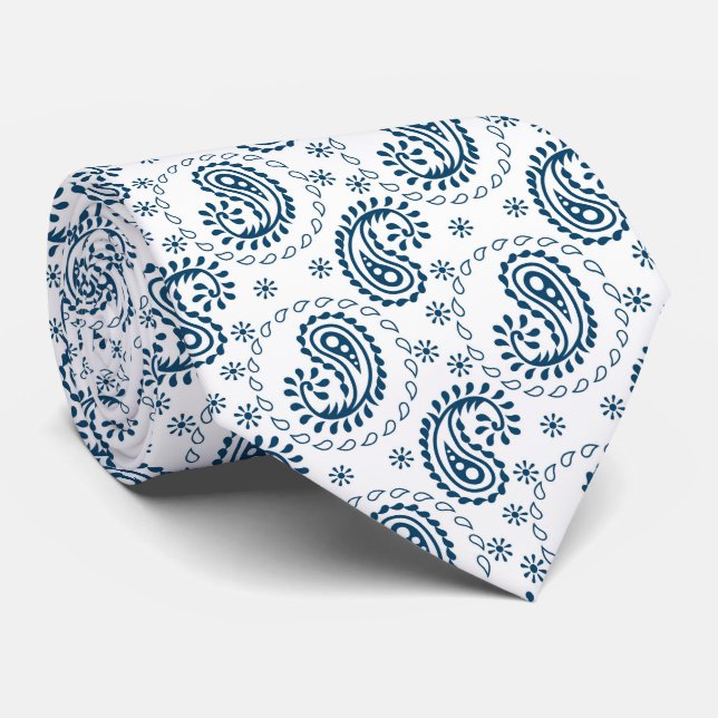 cooler, weißer Paisley-Ziegel Krawatte (Gerollt)