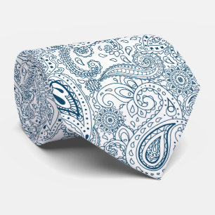 cooler, weißer Paisley-Ziegel Krawatte