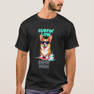 Cooler Welsh Corgi Surfer Hund 1 T-Shirt