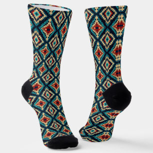 Cooler Western Imitate Strick Aztec Socken