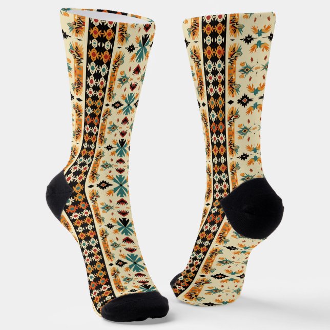 Cooler Western Indianermuster gekachelt Socken (Gewinkelt)