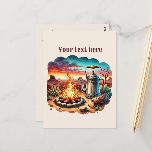 Cooler Western Postkarte (Vorderseite/Rückseite Beispiel)