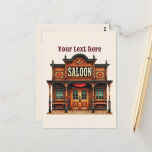 Cooler Western Saloon hinzufügen Postkarte