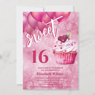 Cooler Whimsy Giro-Rosa-Ballonkuchen Einladung