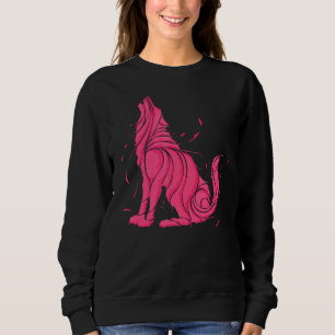 Cooler Wild-Pink-Wolf Howling Wildtiere Wolve Sweatshirt