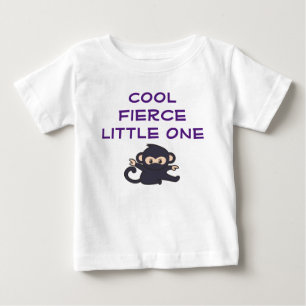Cooler Wilder Ein Lustiger Süßer Cartoon-Ninja-Aff Baby T-shirt