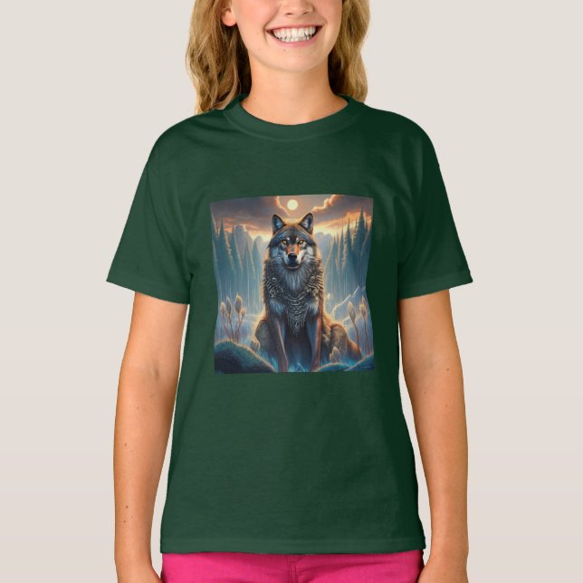 Cooler Wolf Design T - Shirt (Vorderseite)