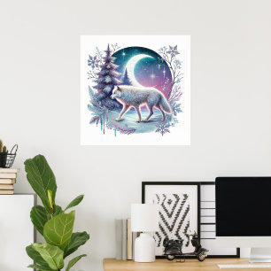 Cooler Wolf liebt Tier Poster