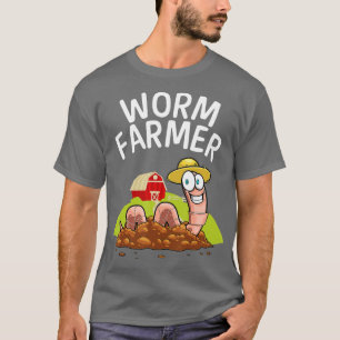 Cooler Wurm-Bauer für Männer - Rotwein-Wurmmarke T-Shirt