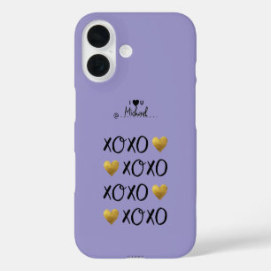 Cooler "XOXO" Goldener Herzchen Glücklicher Valent iPhone 16 Hülle